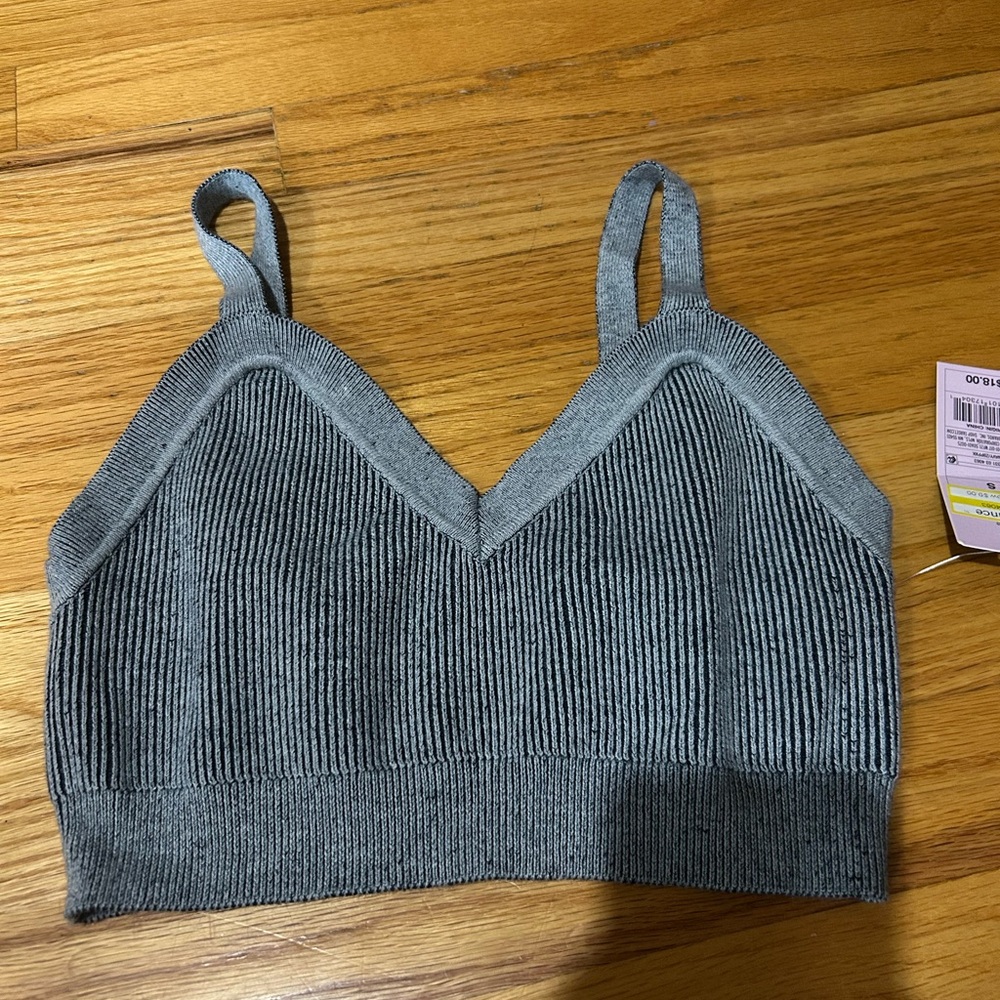 Gray/ blue Ribbed tank